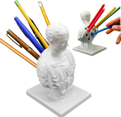 [Highfive8.ph] Julius Caesar Statue Desktop Pen Holder Resin .